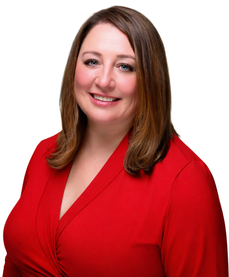 Melanie Fox in Red Dress Real Estate Agents